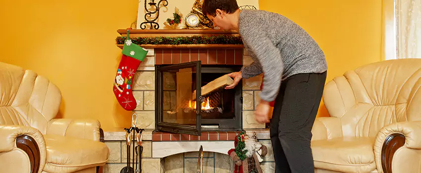 Rusted Metal Fireplace Restoration in Indio, California